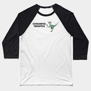 Velociraptor Math - Funny Dinosaur Velocity Formula Baseball T-Shirt